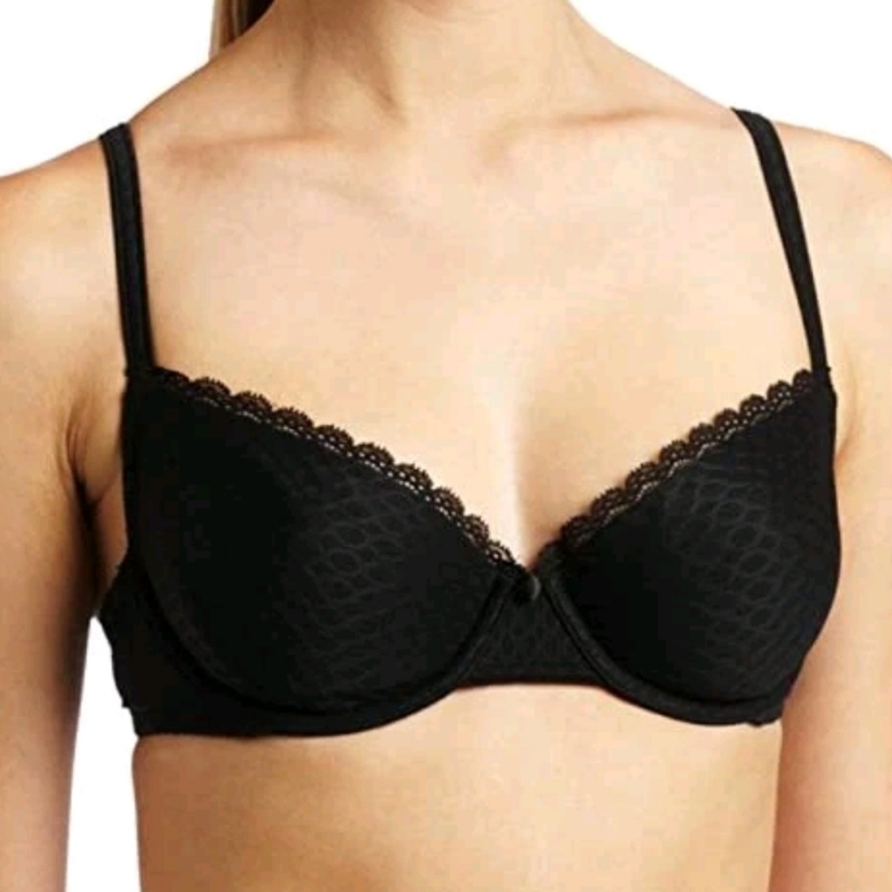 Felina Black Amelia Semi-Demi Lightly Lined Convertible Underwire Bra Size 32D